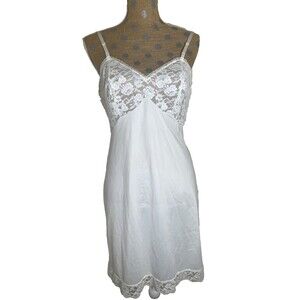 Vintage Penny’s Womens Nylon Lace Slip Dress Small Fairy Coquette Regency